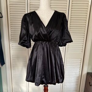 Entro Black Satin Mini Dress